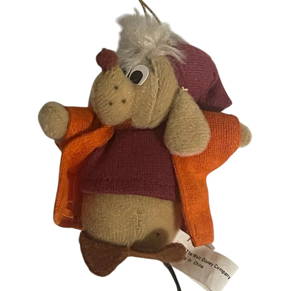 Walt Disney Cinderella Plush Stuffed Jaq The Mouse Christmas Ornament 80’s